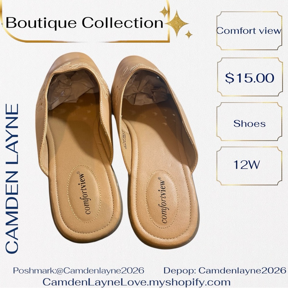 Comfortview Tan Slip-On Mules - Picture 4 of 5